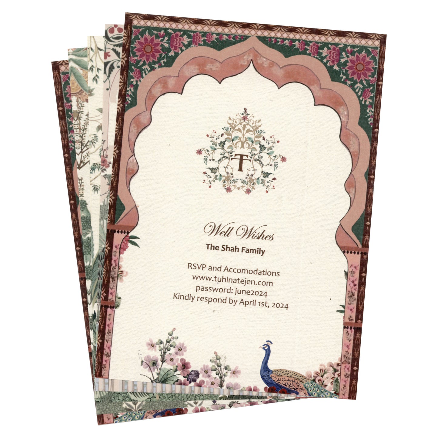 Peacock Theme Wedding Invitation | SS - 5008