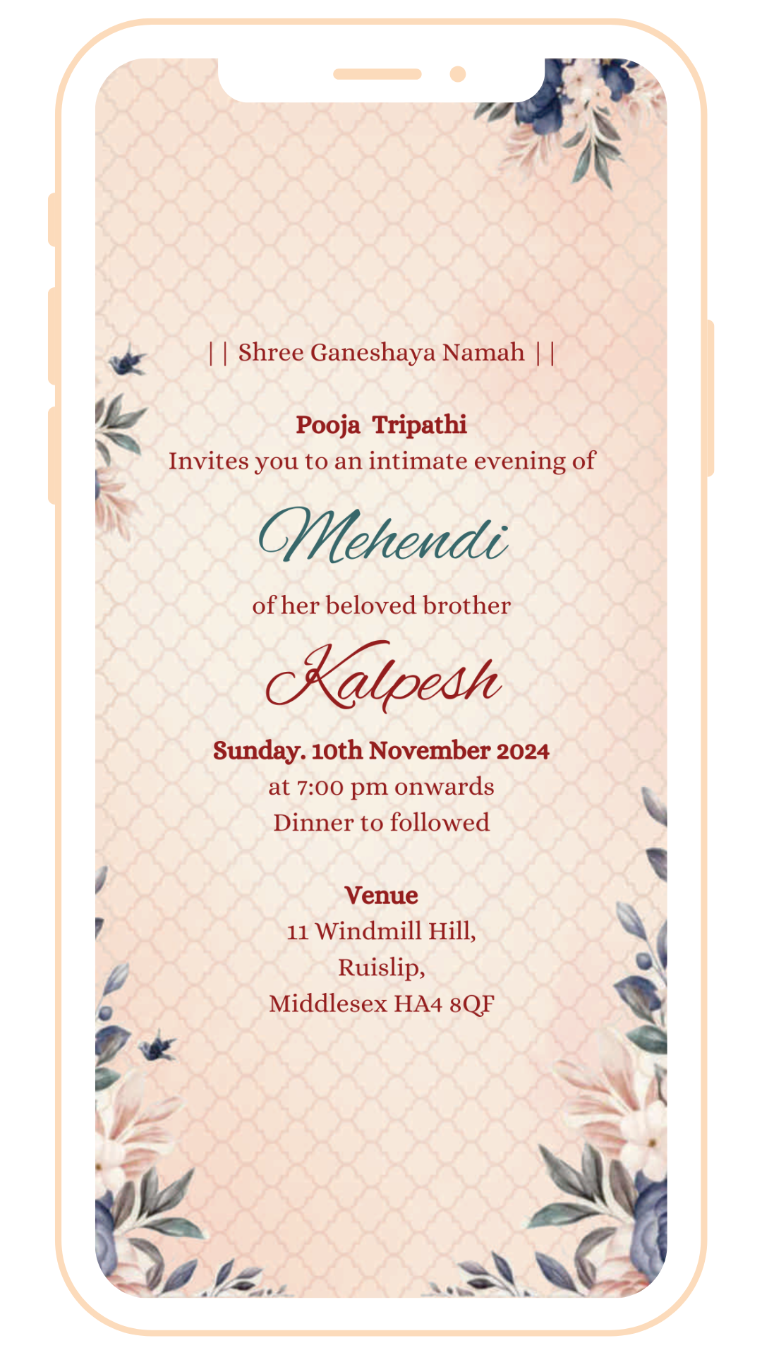 Classy Digital Einvite | E-114