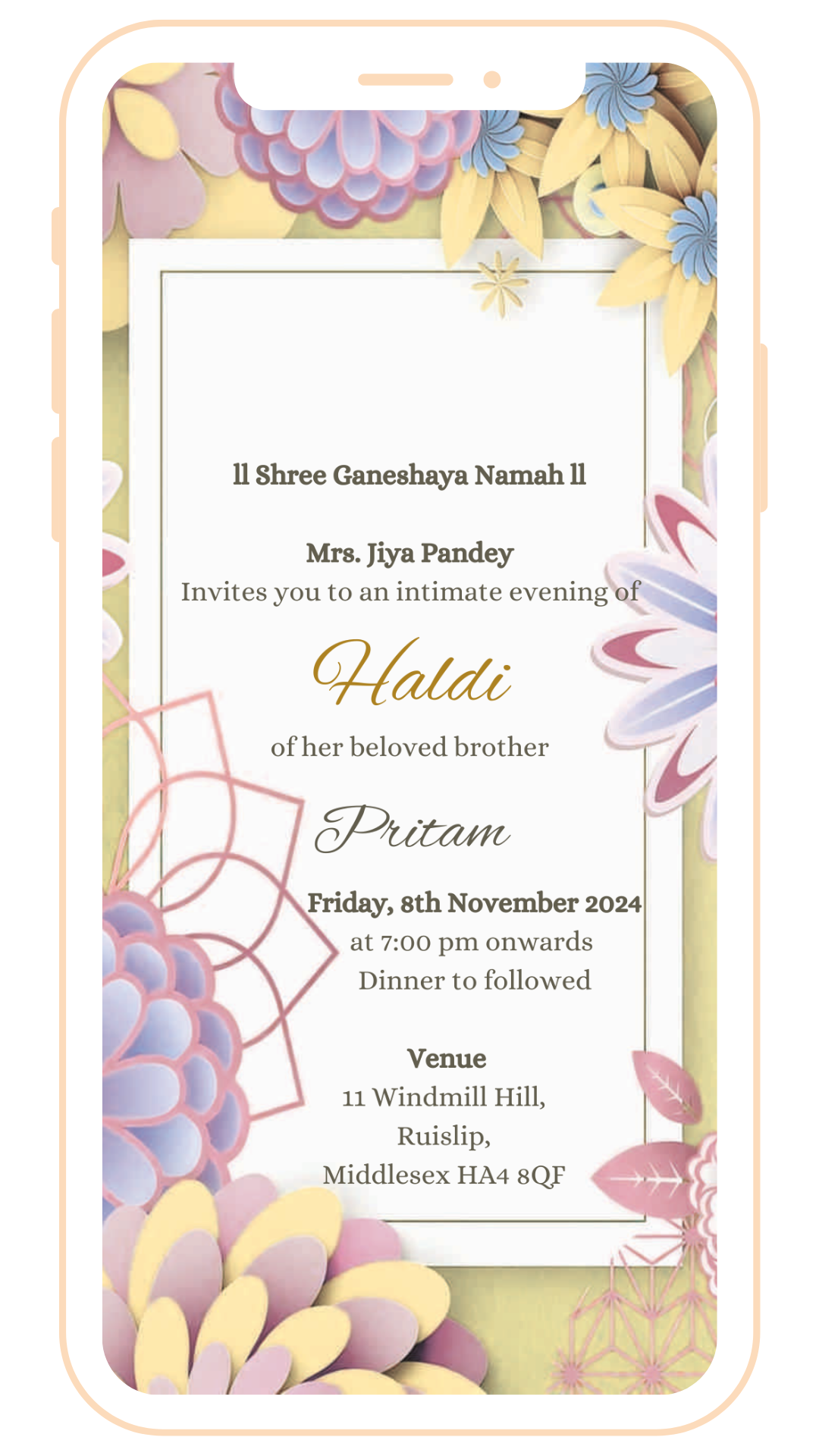 Elegant Digital Einvite | E-123