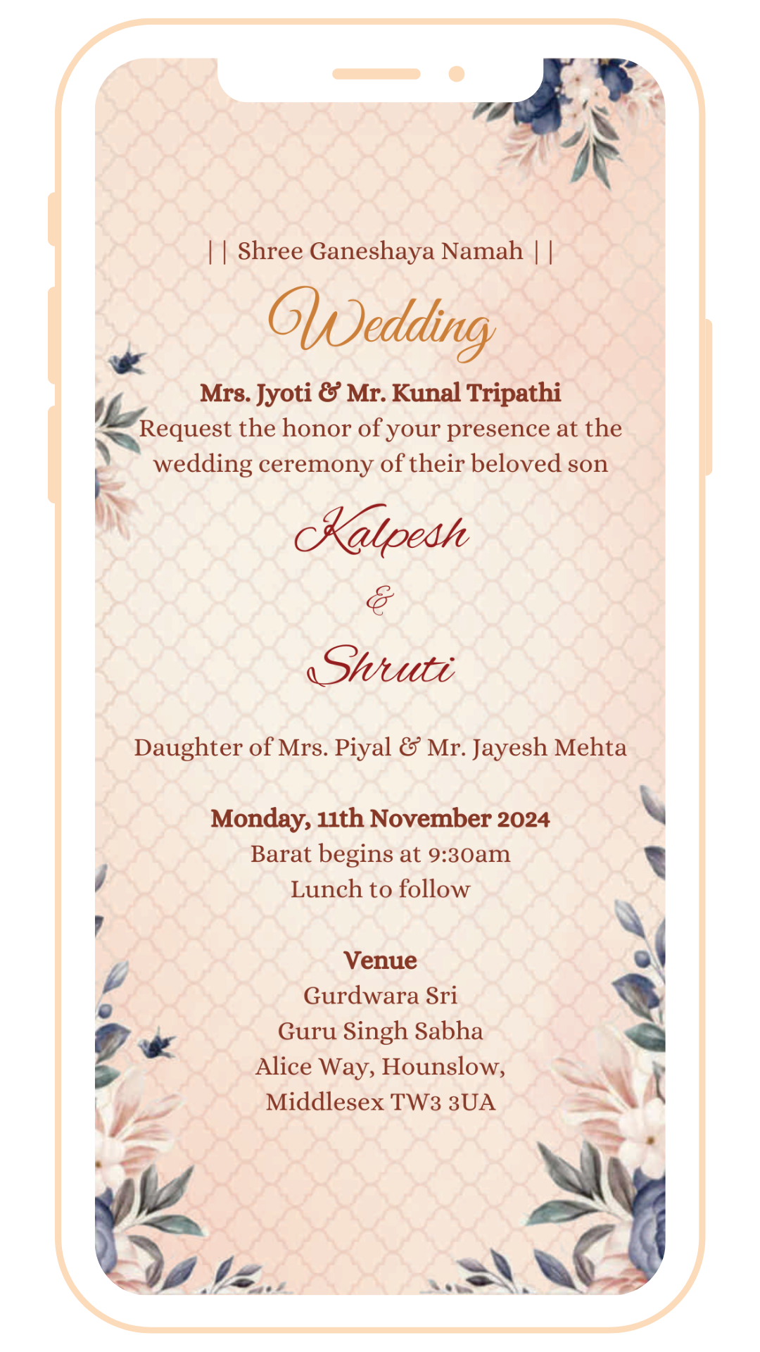 Classy Digital Einvite | E-114