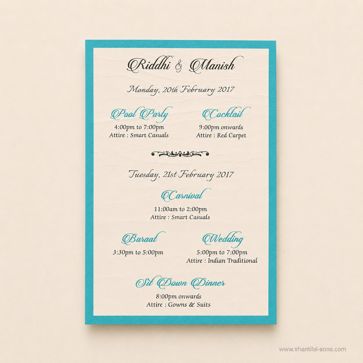 Beach Theme Scroll Wedding Invitation| SSR-31