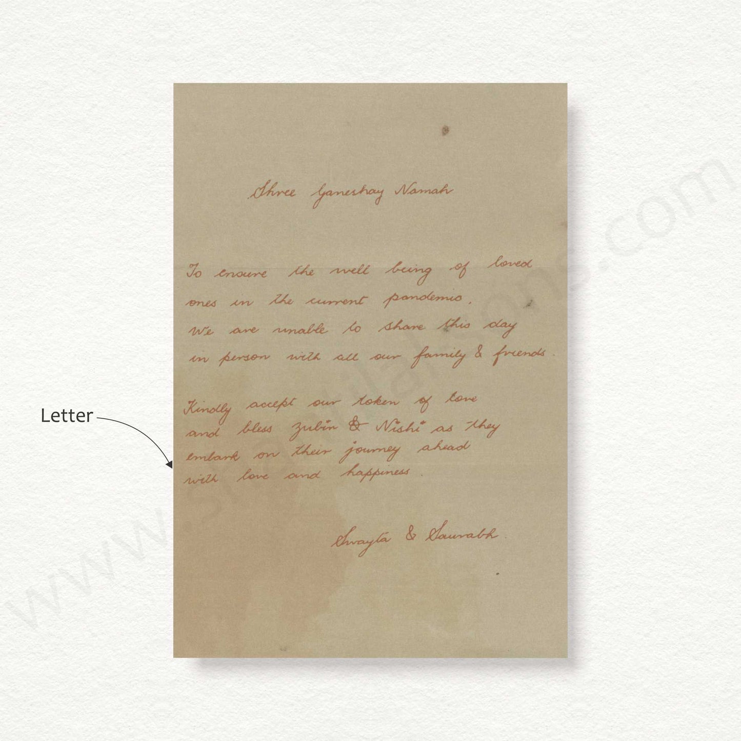Hand Written Letter | A - 9