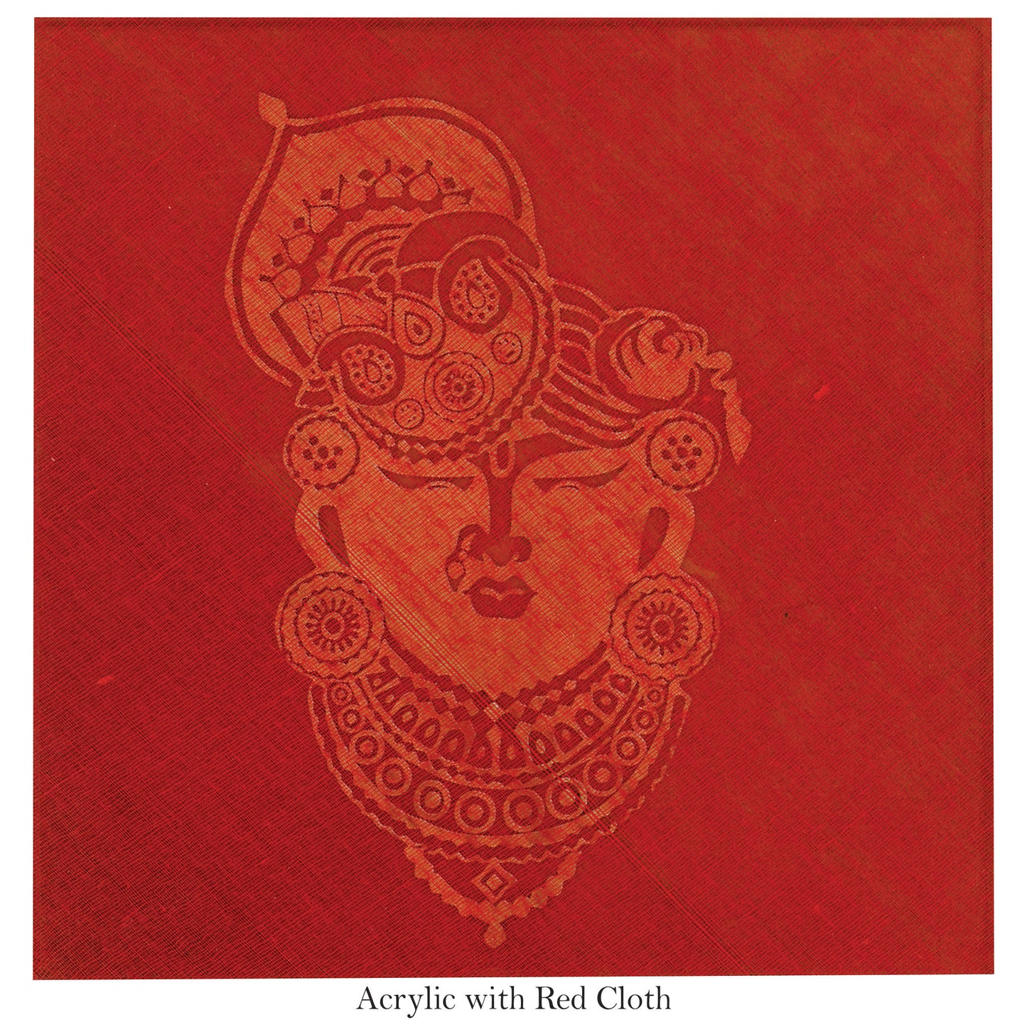 Elegant Silk Wrap: Sreenathji Printed Acrylic Card | SS - 8021