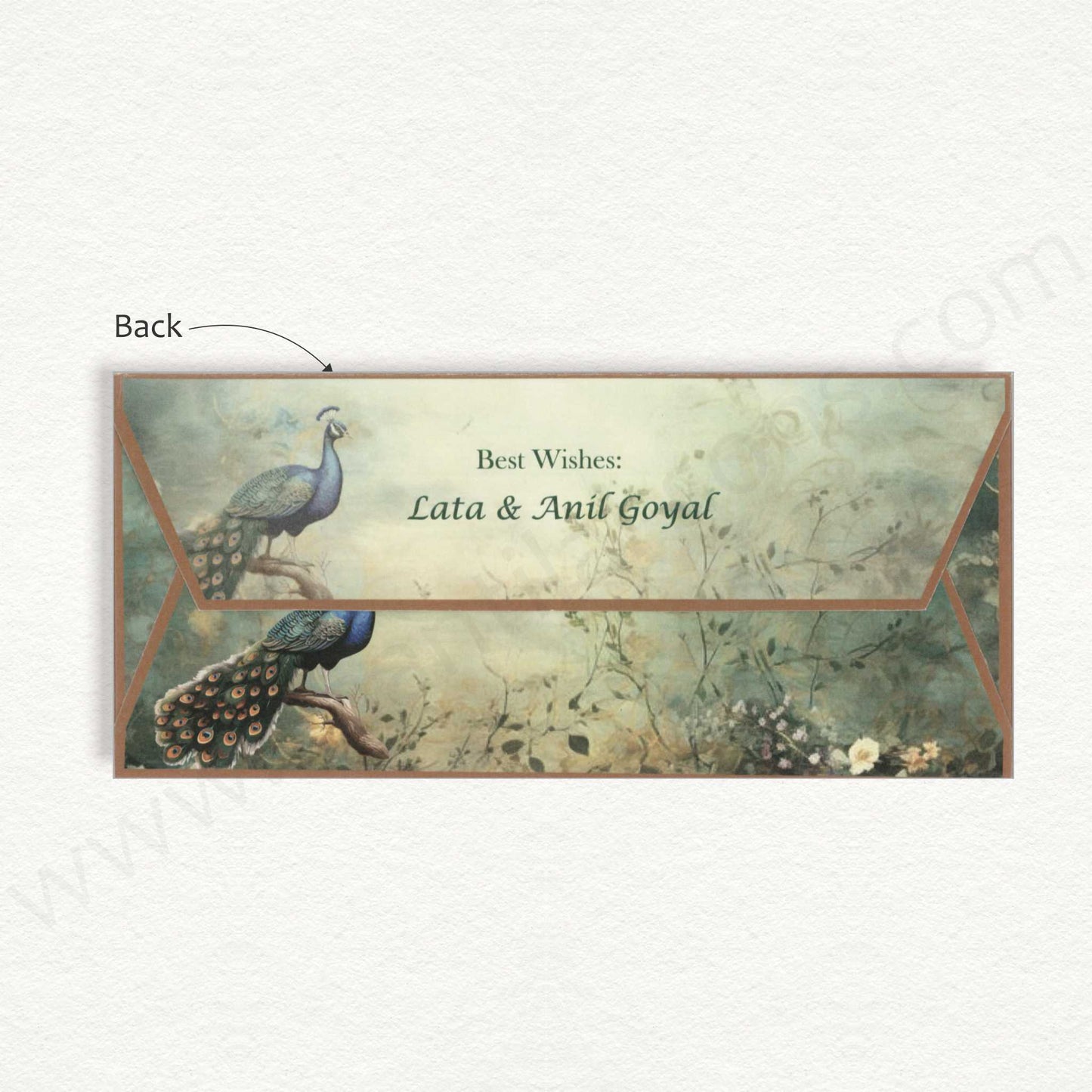 Designer Peacock Theme Cash Envelope | G-45
