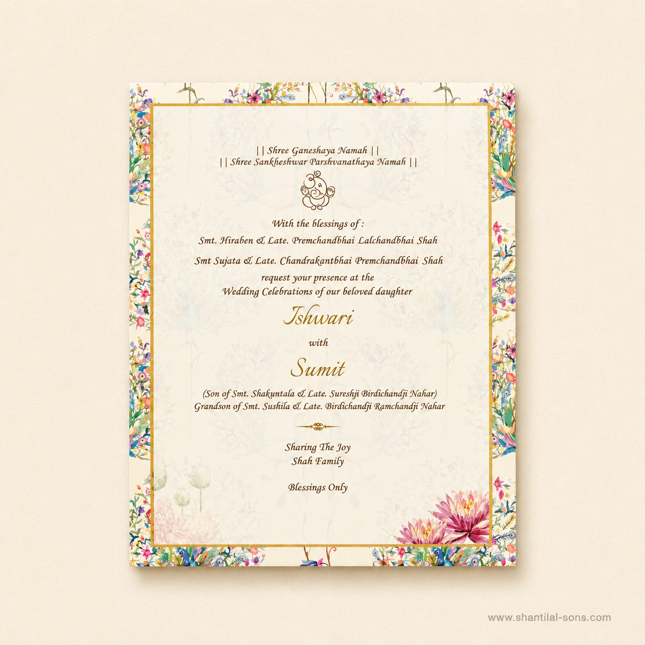 Pastel Botanical Wedding Invitation | SS-9046