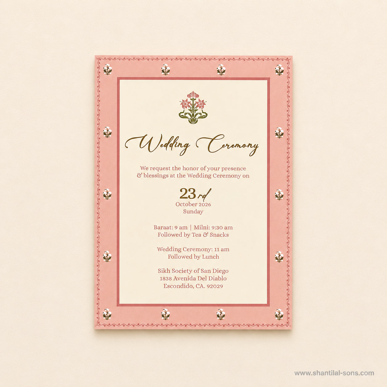 Elegant Pastel Wedding Invitation | SS - 2011