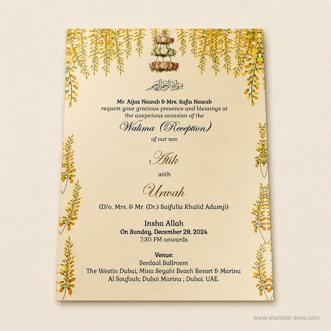 Watercolour Floral Wedding Invitation | SS-8095