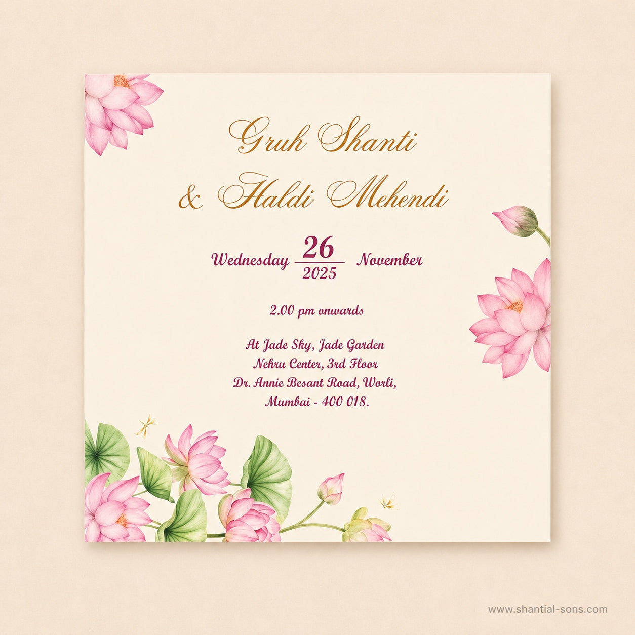 Lotus Floral Folder Wedding Invitation |SS-2021