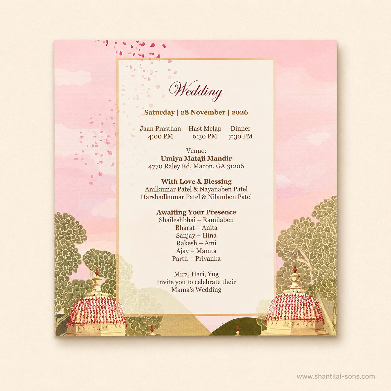 Royal Heritage Wedding Invitation |SS-2020