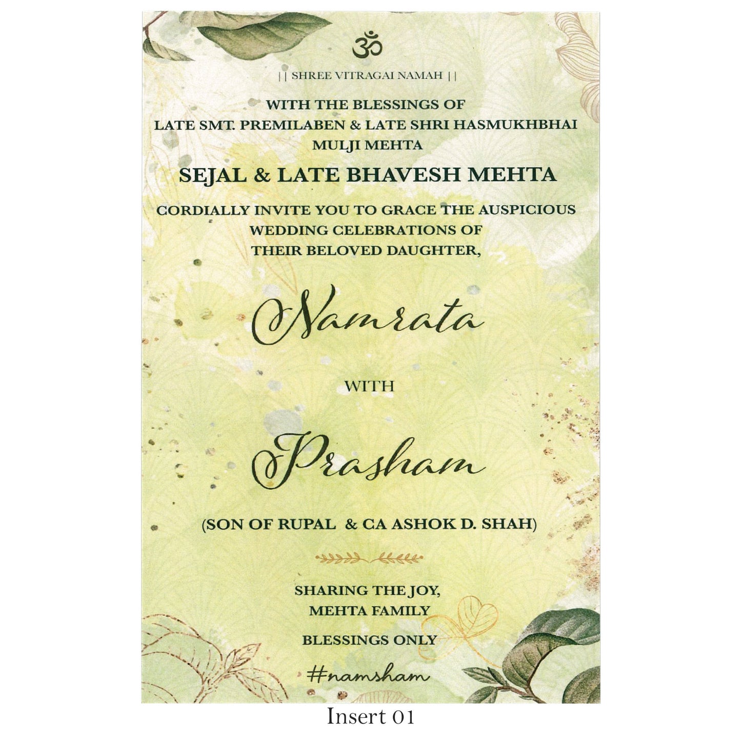 Pastel Theme Wedding Card | SS - 9003