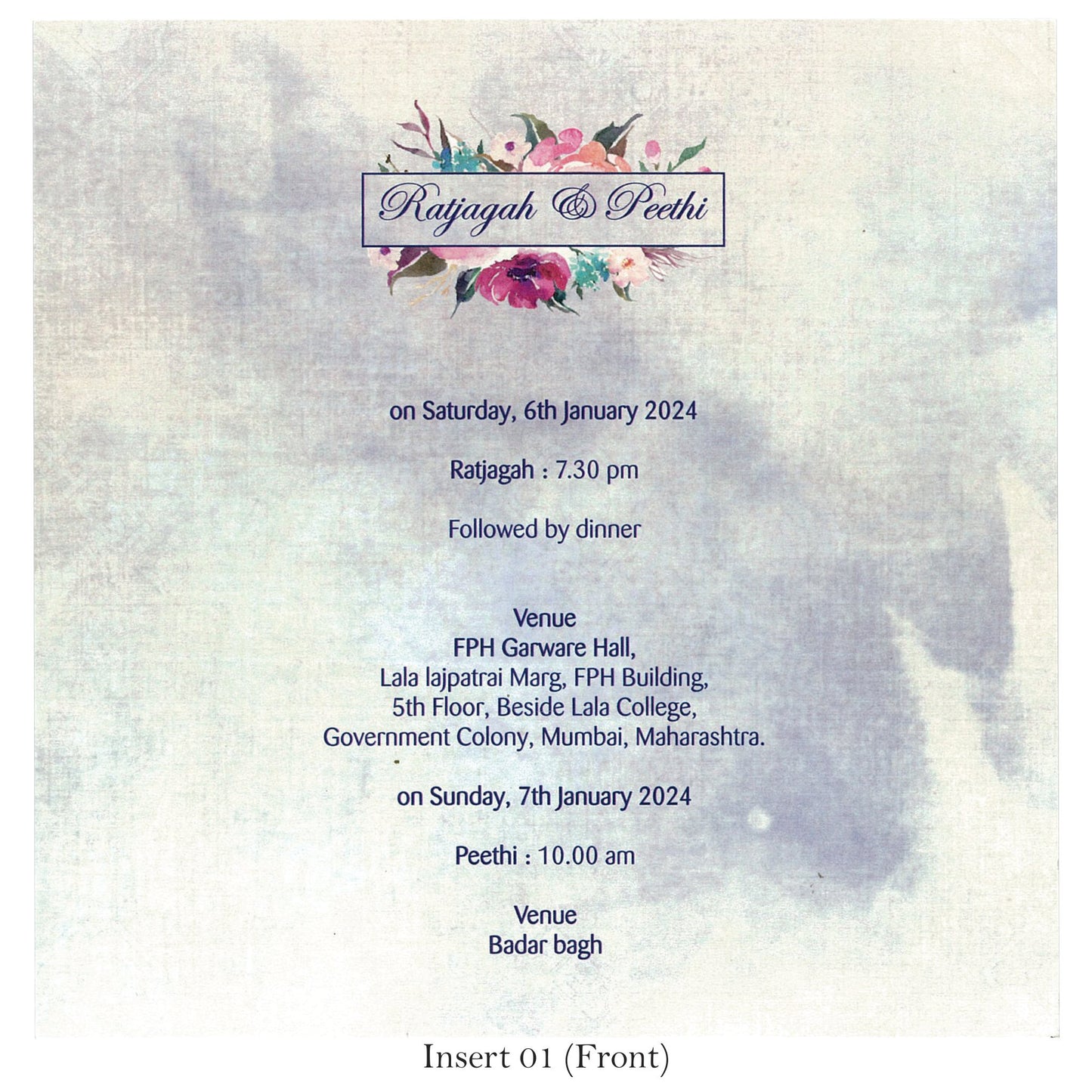 Beautiful Floral Wedding card | SS - 9019