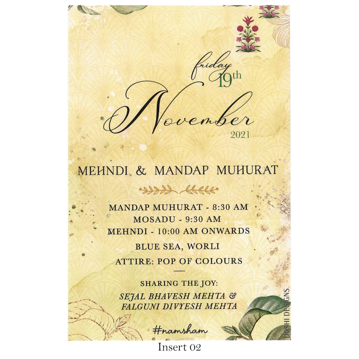 Pastel Theme Wedding Card | SS - 9003