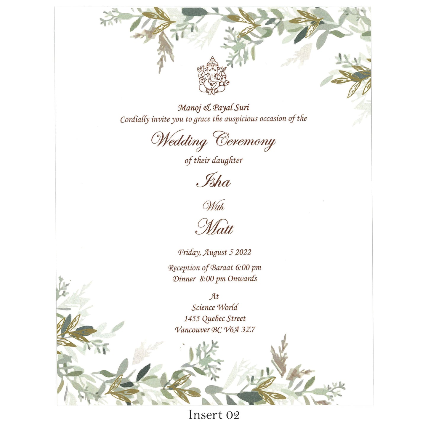 Elegant Wedding Card | SS - 9015