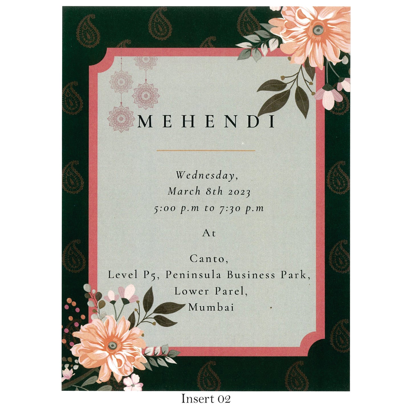Floral Vibrant Wedding Card | SS - 9017