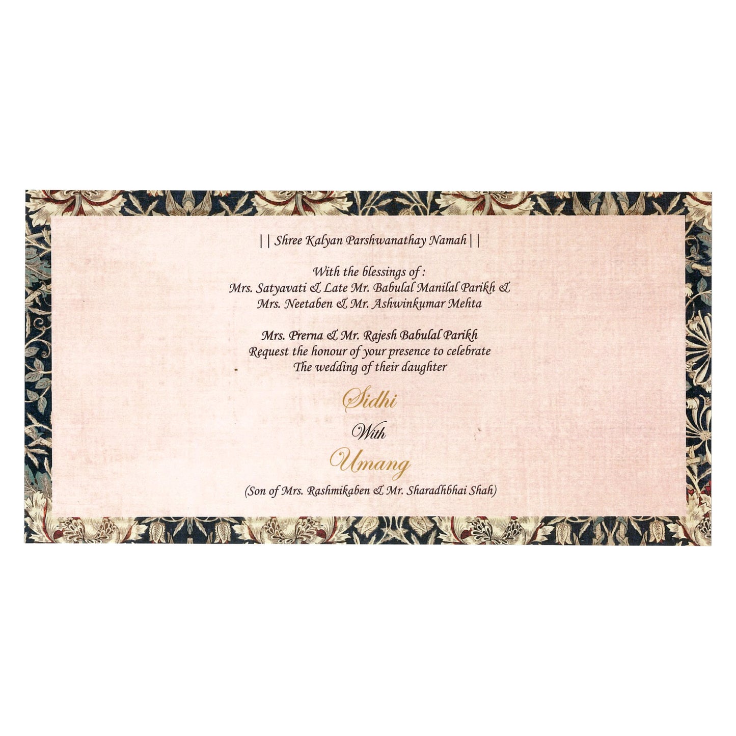 Classy Pastel Wedding Card | SS - 9002