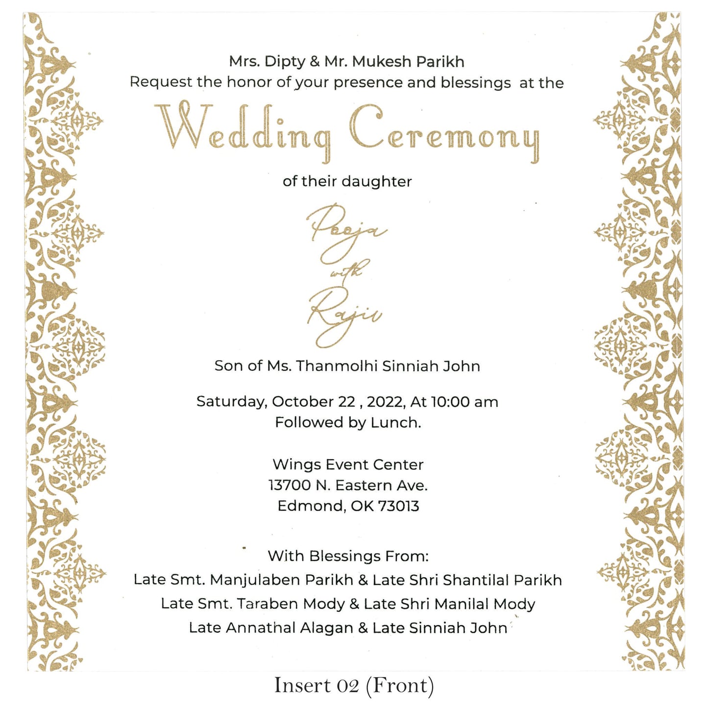 Simple Elegant Wedding Card | SS - 9018