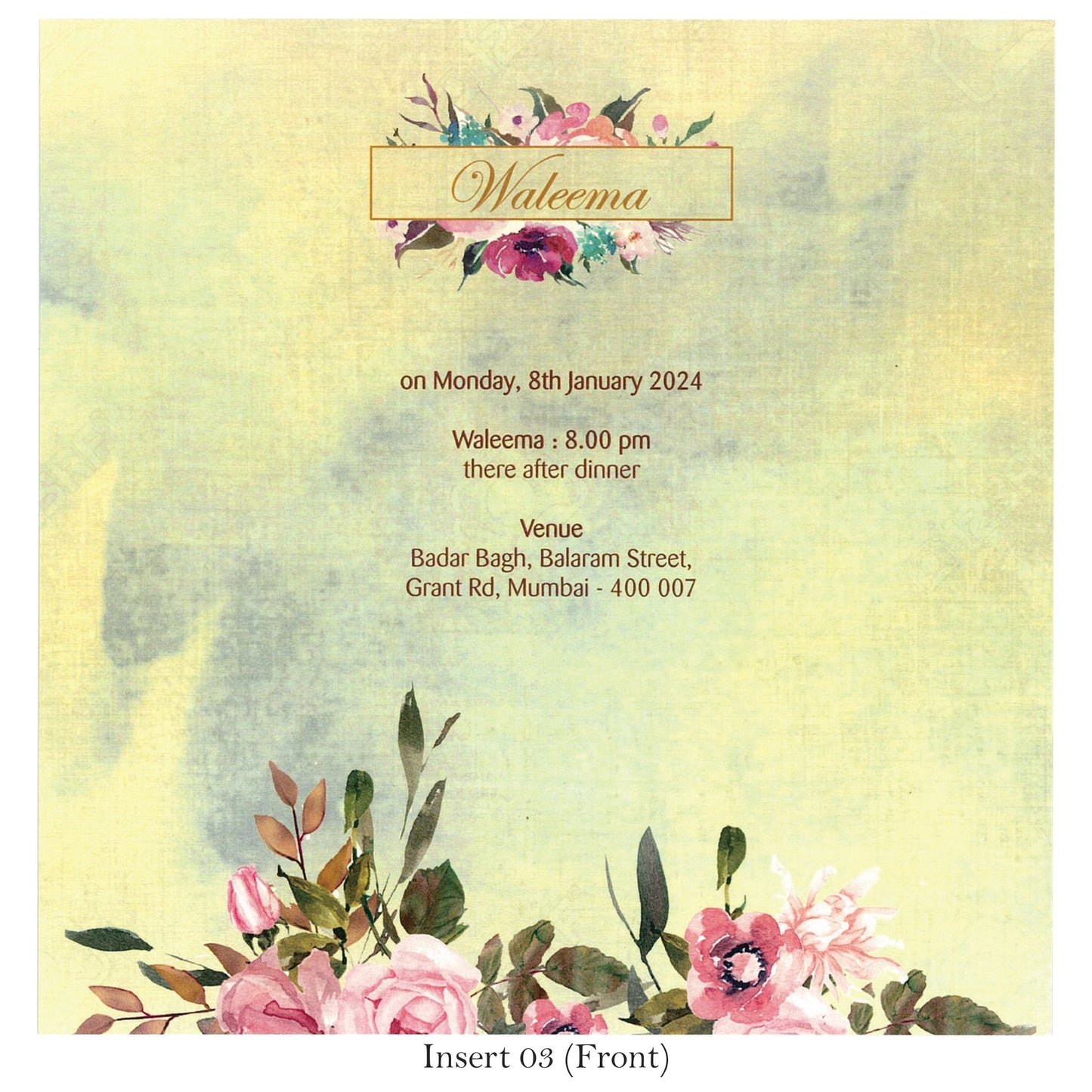 Beautiful Floral Wedding card | SS - 9019