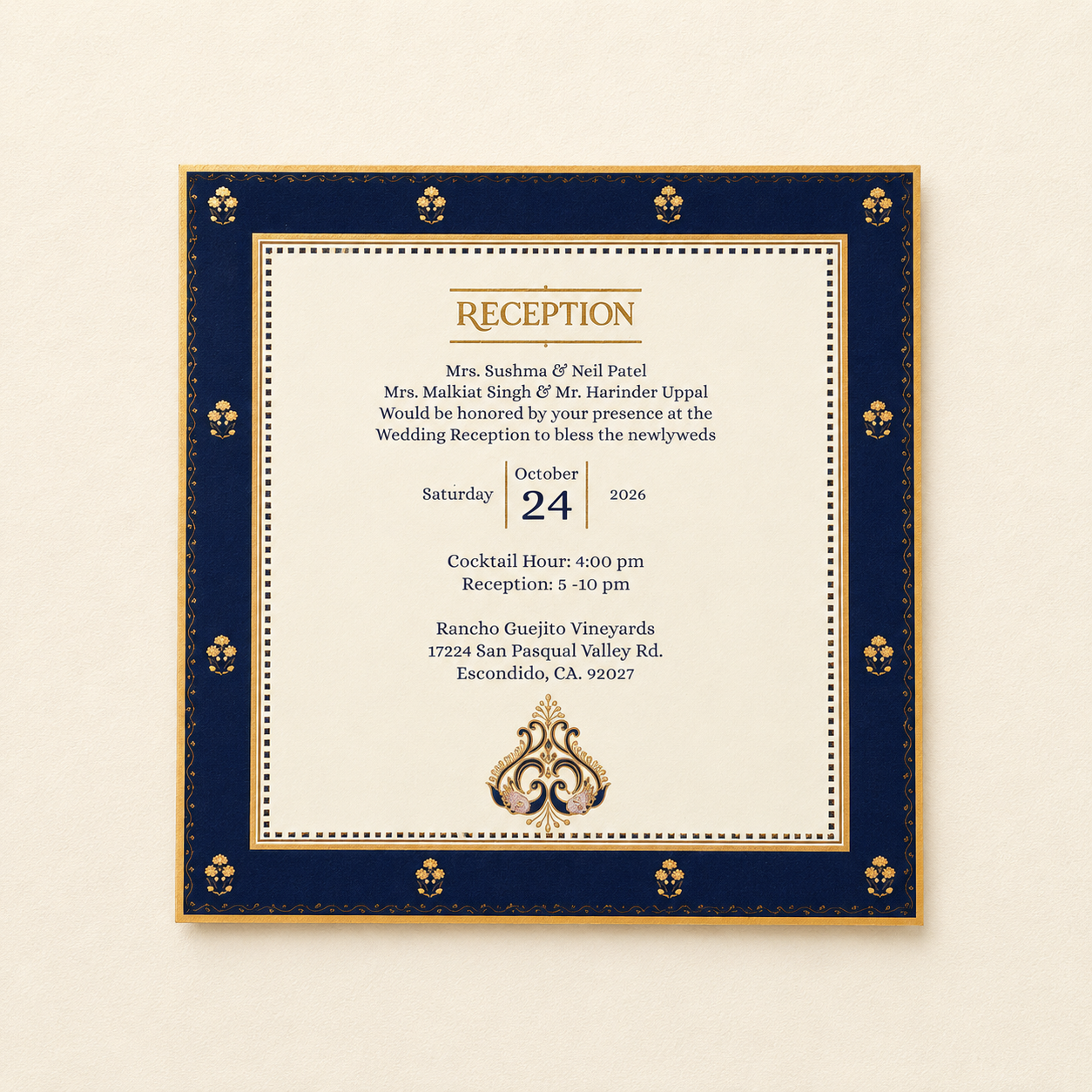 Floral Square Wedding Invitation Folder |SS-2013