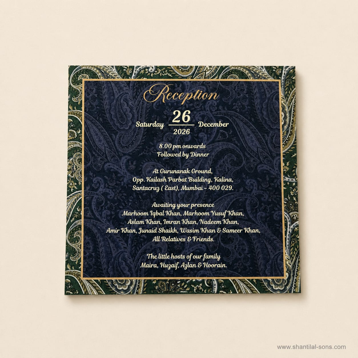 Traditional Handmade Paper Wedding Invitation | SS - 2022