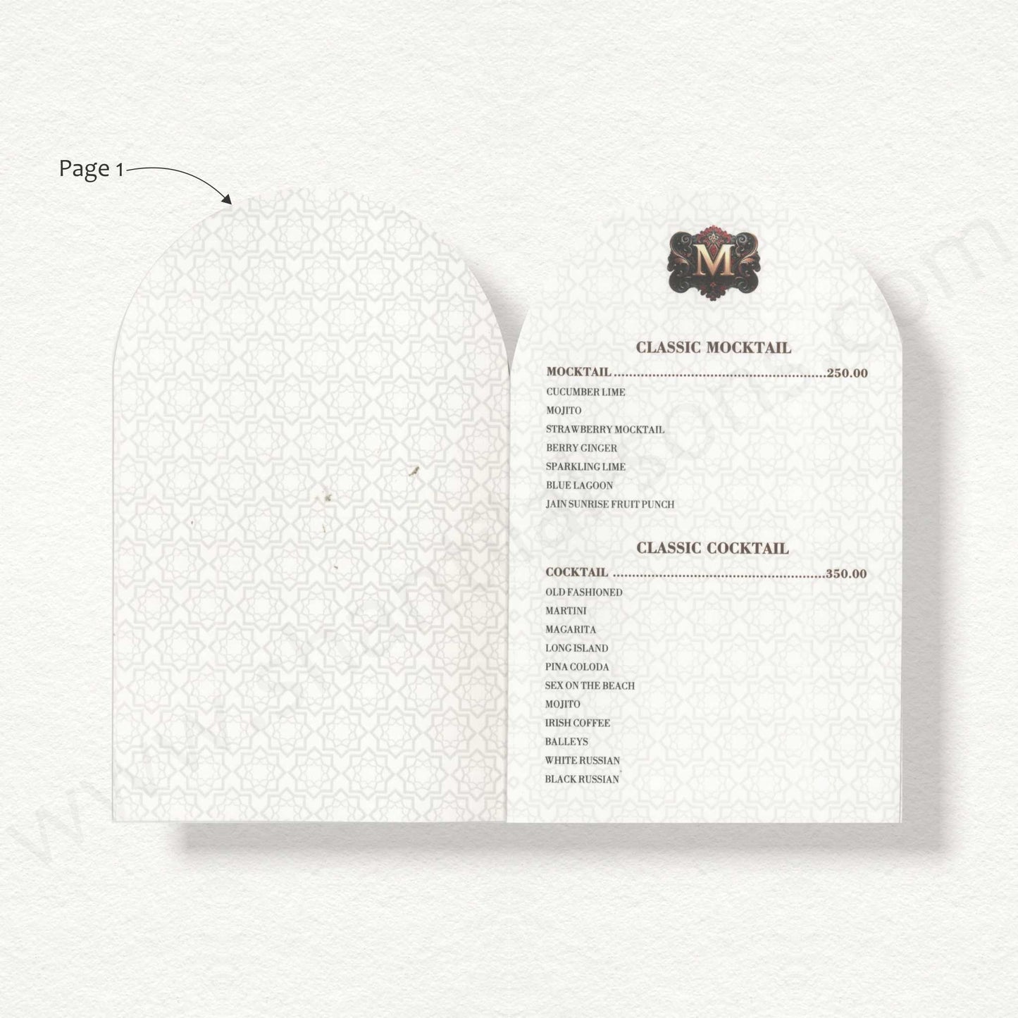 Designer Menu Card | SS A - 3