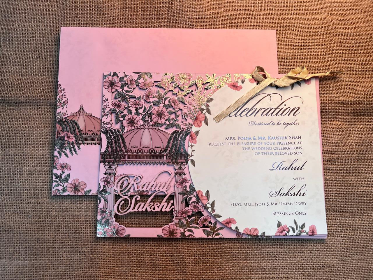 Floral Lasercut Wedding Card | SS - 572