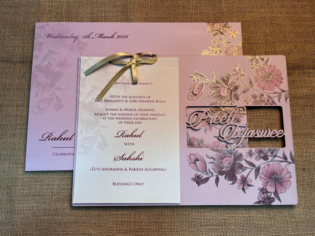 Lasercut Wedding Card | SS - 600