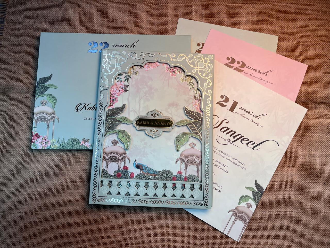 3D Pichwai Wedding Card | SS - 625
