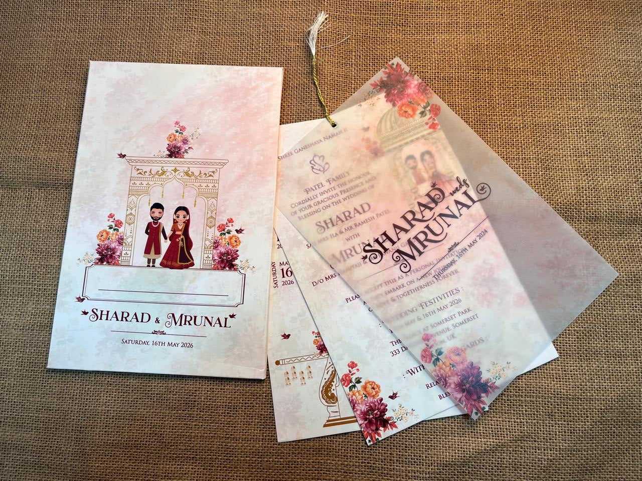Vellum Paper : Caricature Wedding Card | SS - 709