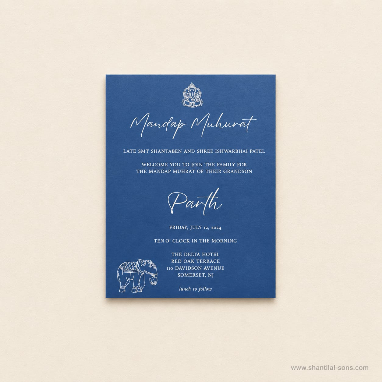 Elegant Wedding Card with Vellum Paper & Wax Seal | SS - 9007