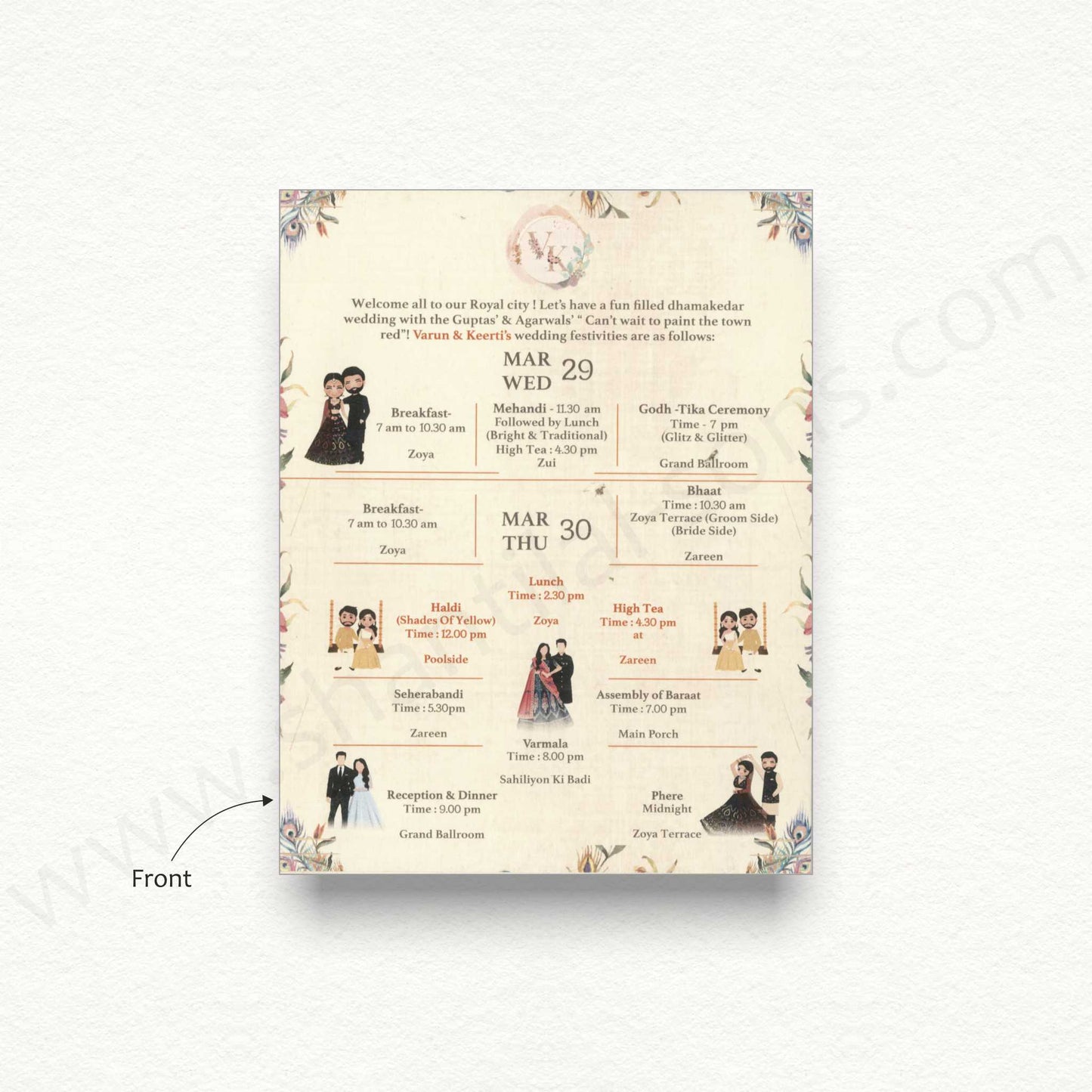 Wedding Itenary Tent | A - 11