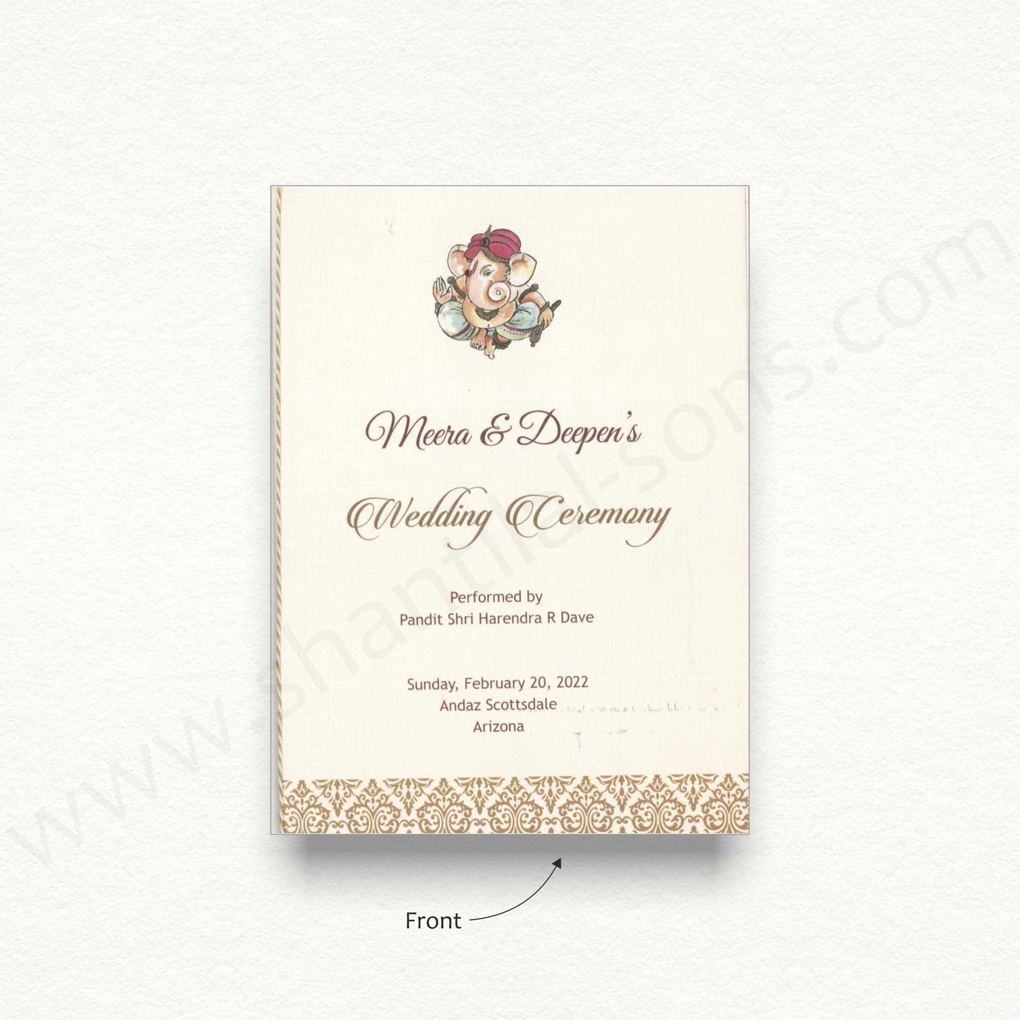 Designer Wedding Ceremony Booklet | A - 4