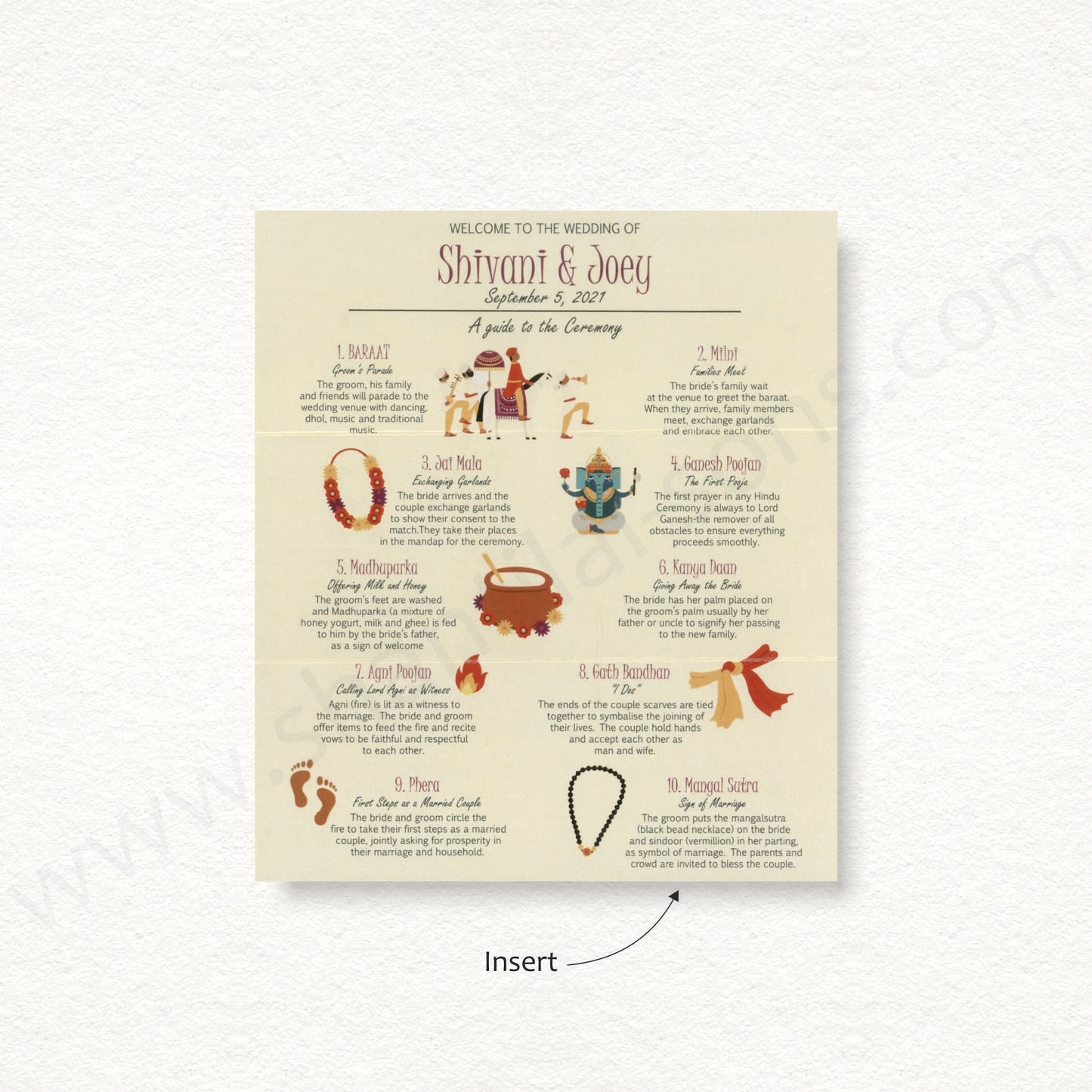Designer Wedding Ceremony Card | A - 8