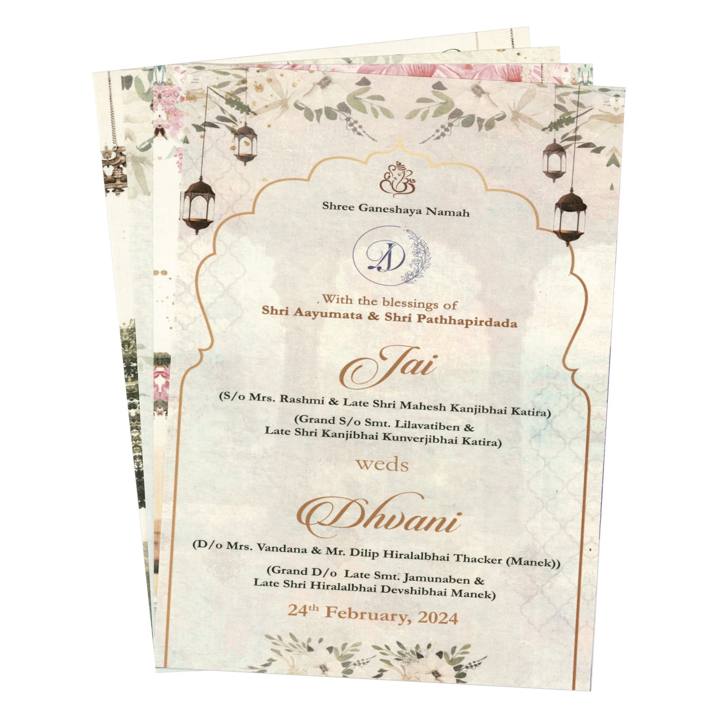 Classy Vellum Wedding Card with Wax Seal | SS - 5005