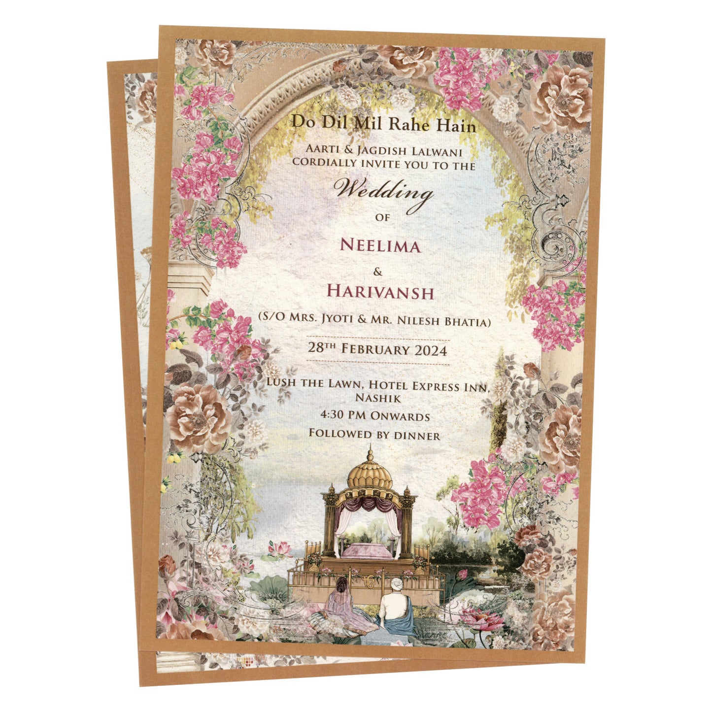 Designer Floral Wedding Card | SS - 5011