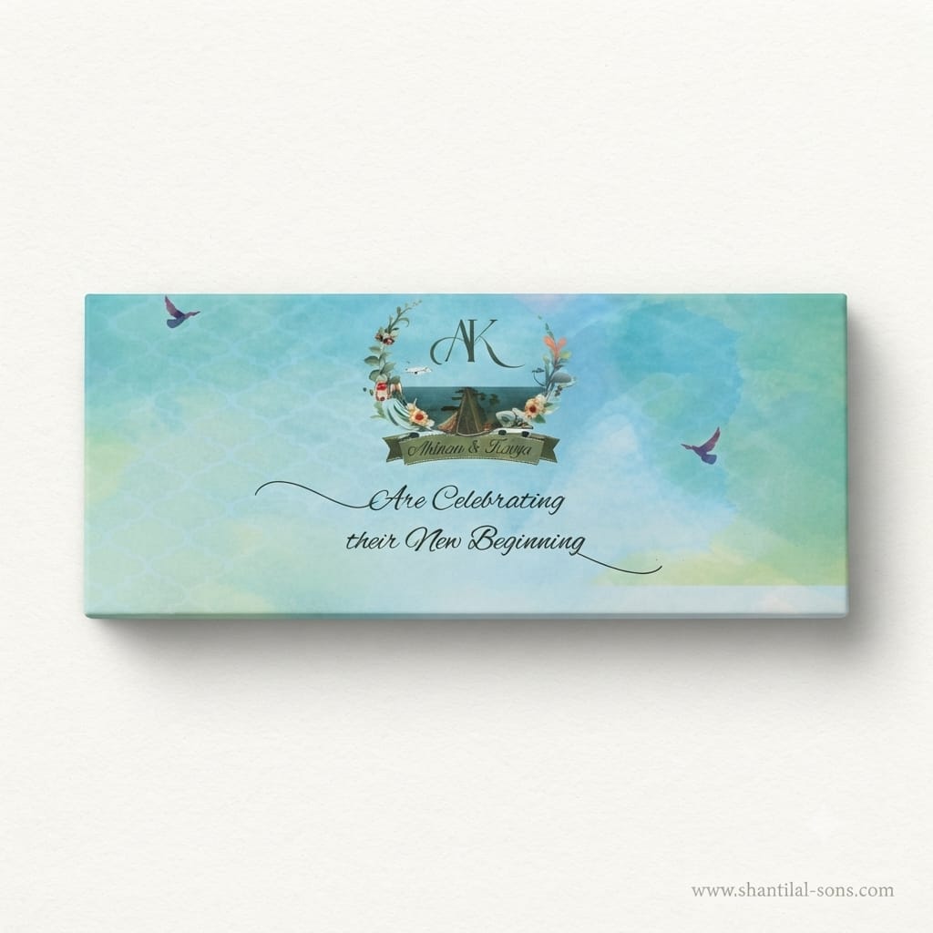 Pastel Scroll Wedding Invitation Box|SS-3510