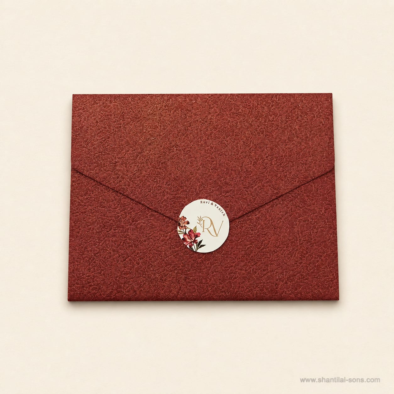 Designer Floral Handmade Paper Wedding Invitation | SS - 2004