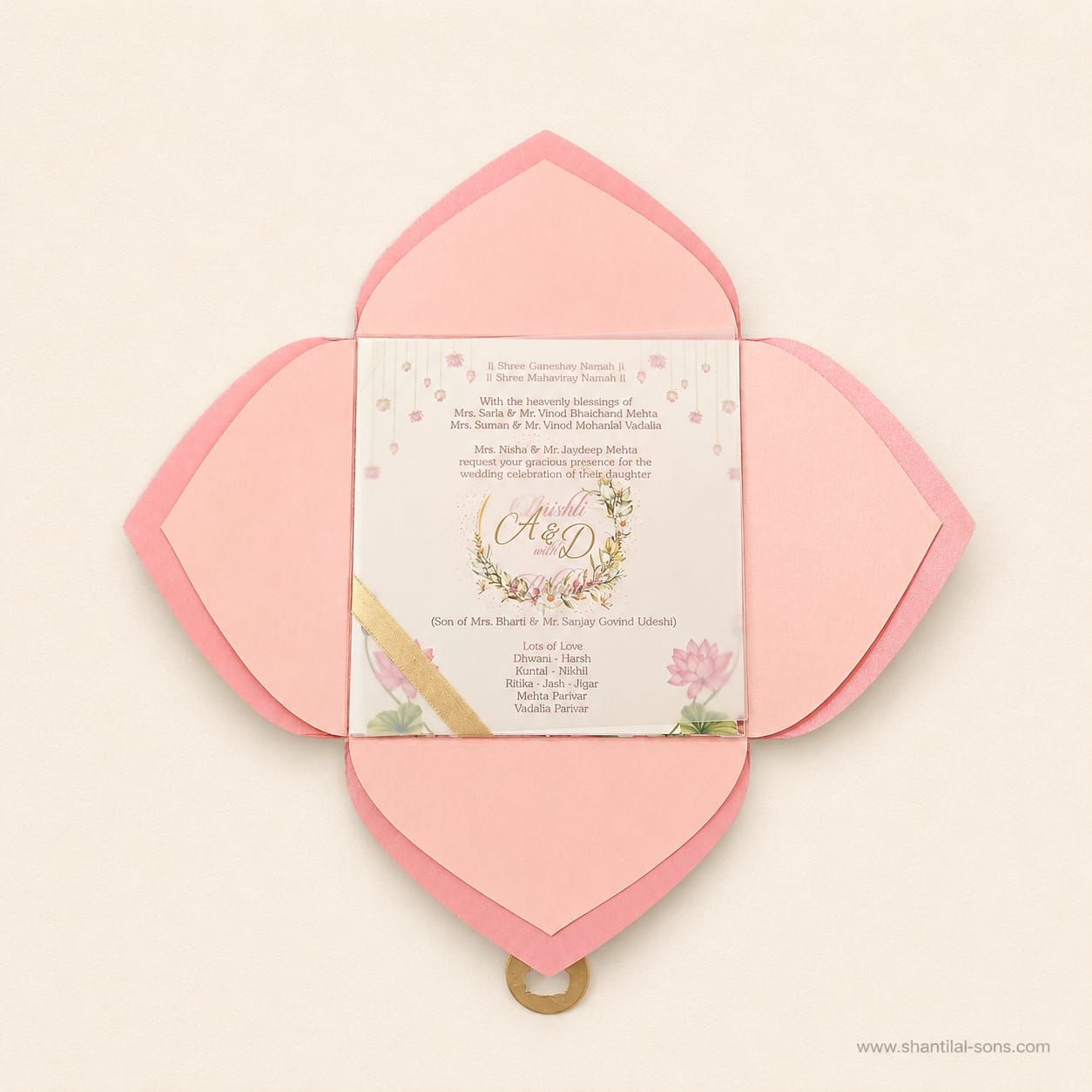 Petal Shaped Creative Wedding Invitation |  SS - 8020