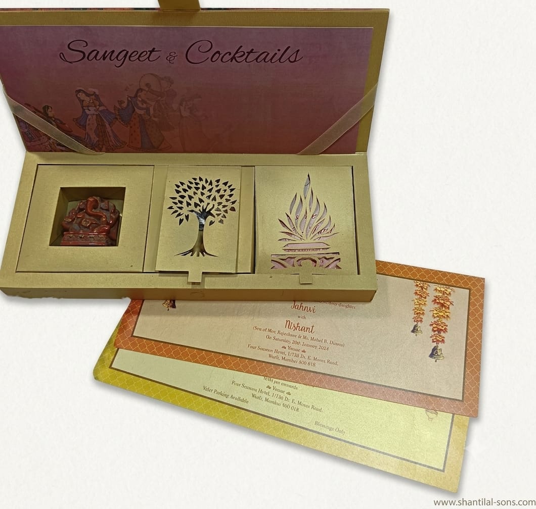 Ganesha Theme Box Wedding Invitation | SS-3506
