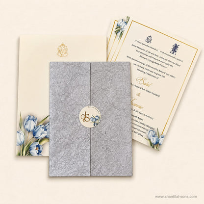 Elegant Floral Handmade Paper Wedding Invitation | SS - 2003