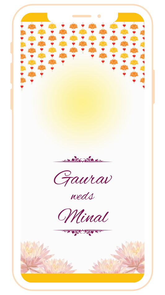 Fusion Ecard with Traditonal Wedding Elements | E-111