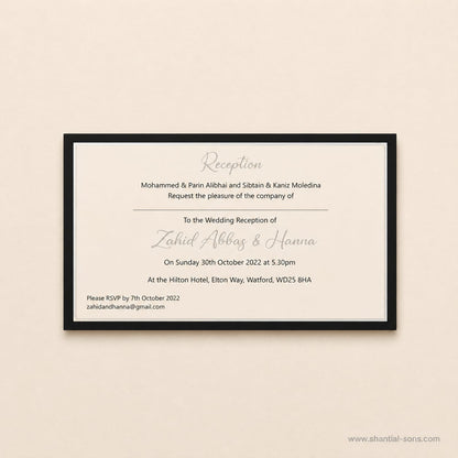 Elegant Raw Silk Card with Metal Name Embellishment | SS - 8034