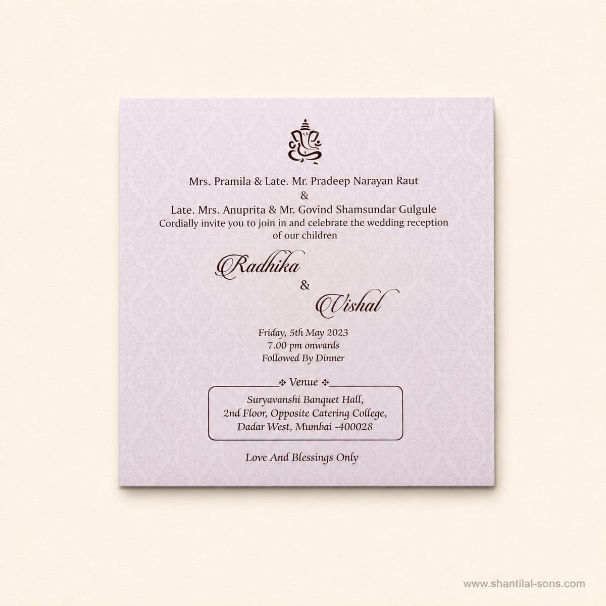 Lasercut Wedding Cards in Pastel theme |  SS - 9008