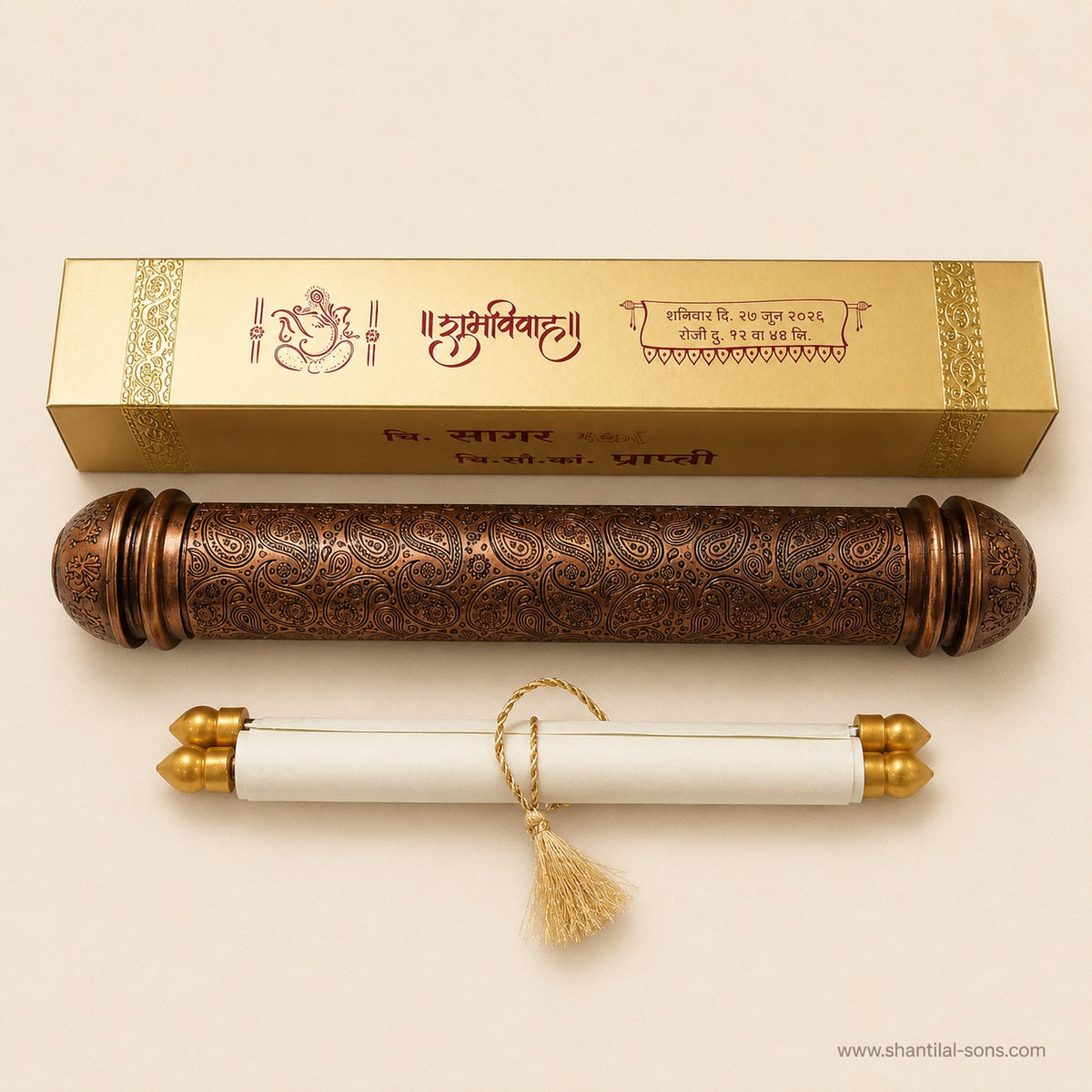 Elegant Heritage Scroll Invitation |SSR-42