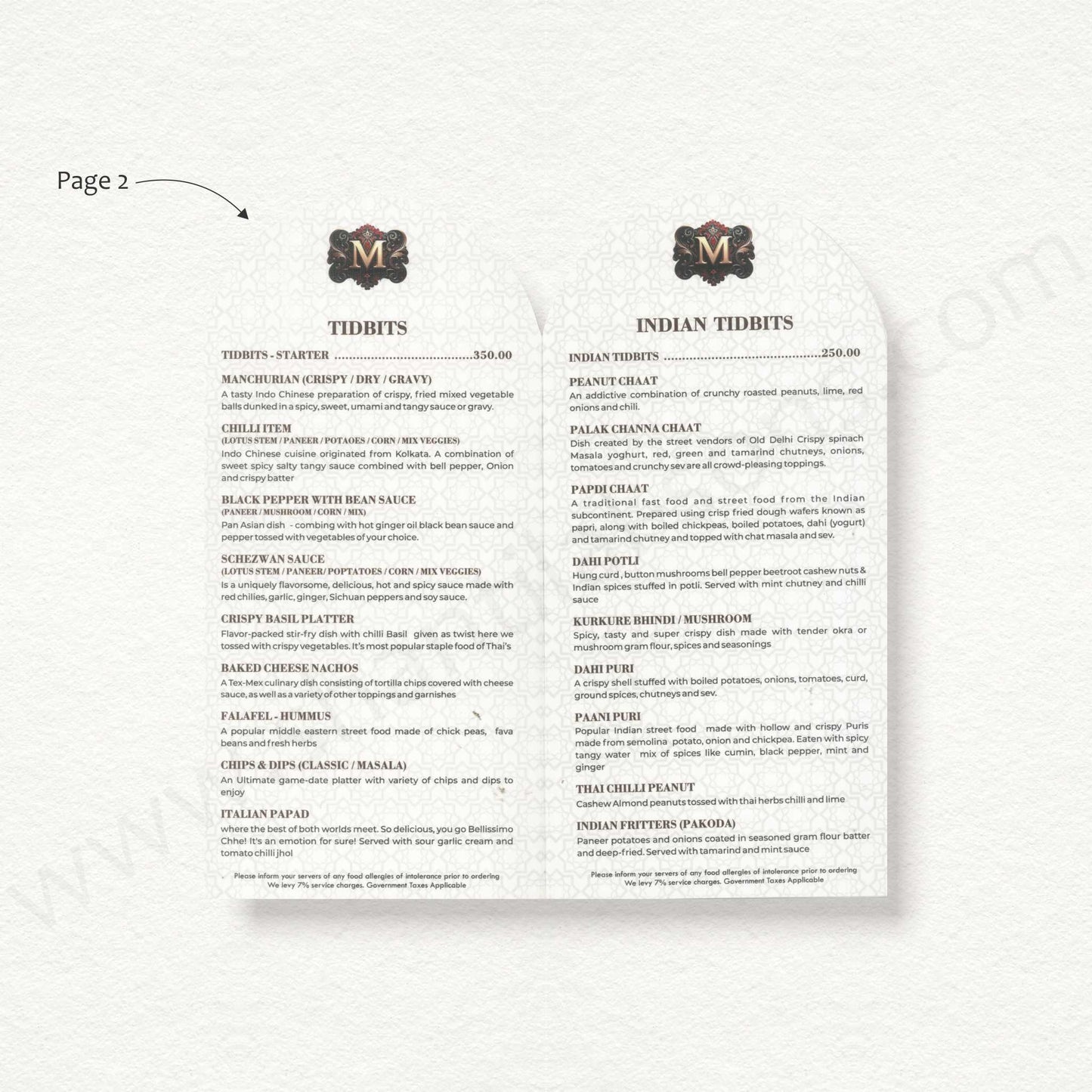 Designer Menu Card | SS A - 2