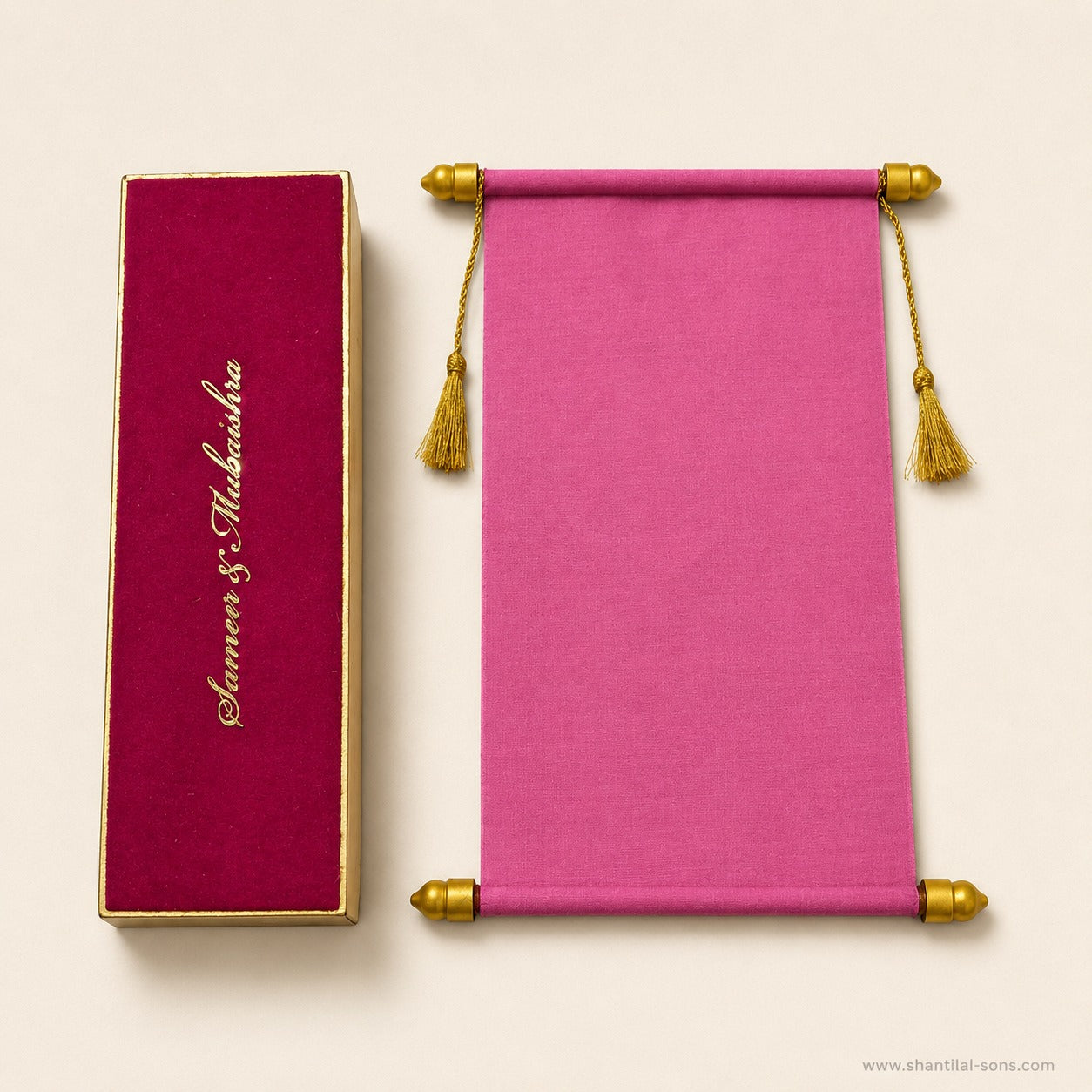 Silk Scroll Wedding Invitation |SSR-36
