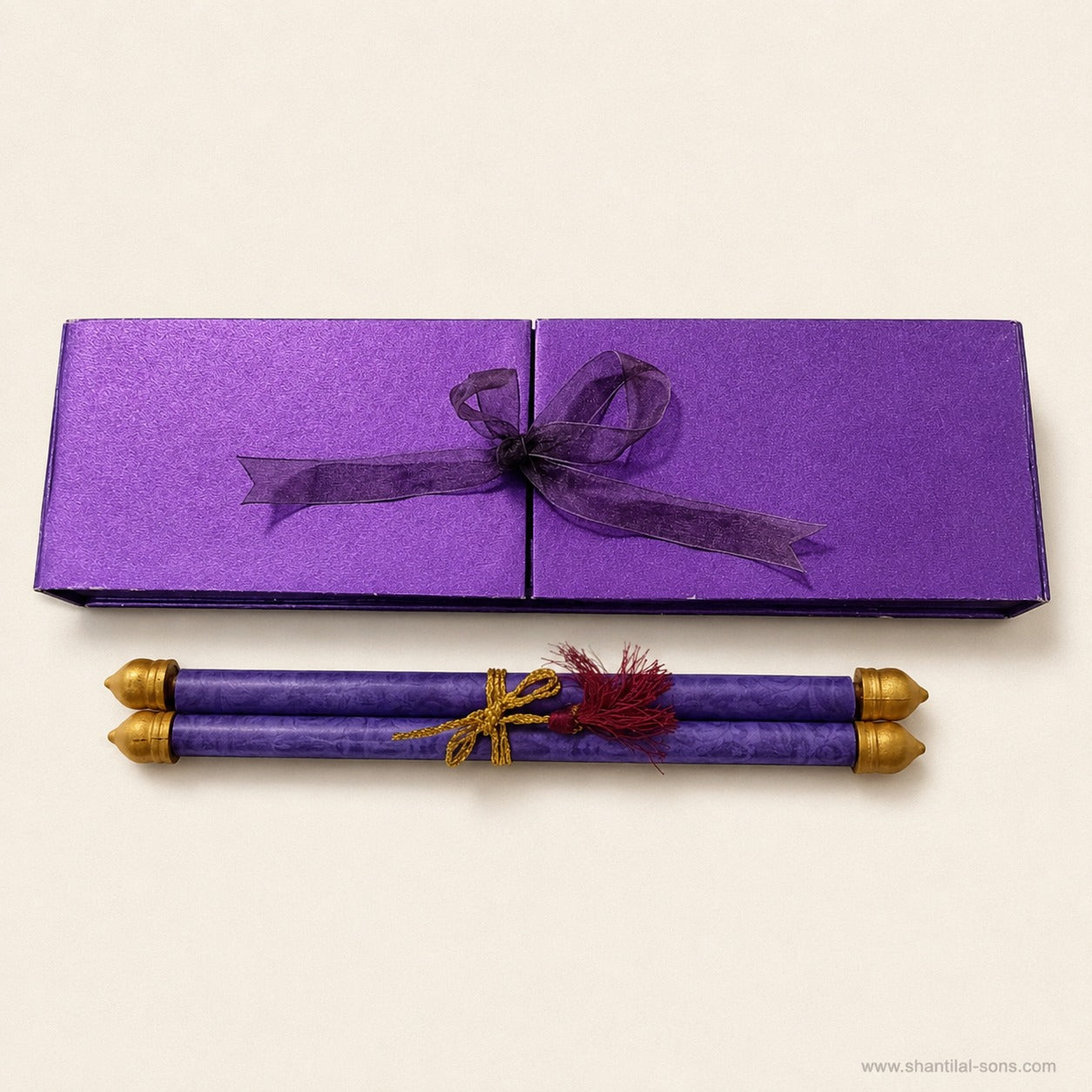 Purple Scroll Wedding Invitation |SSR-35