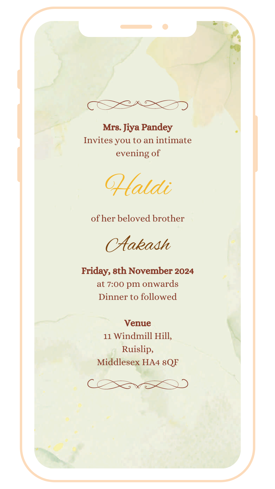 Classy Pastel Digital Einvite | E-102