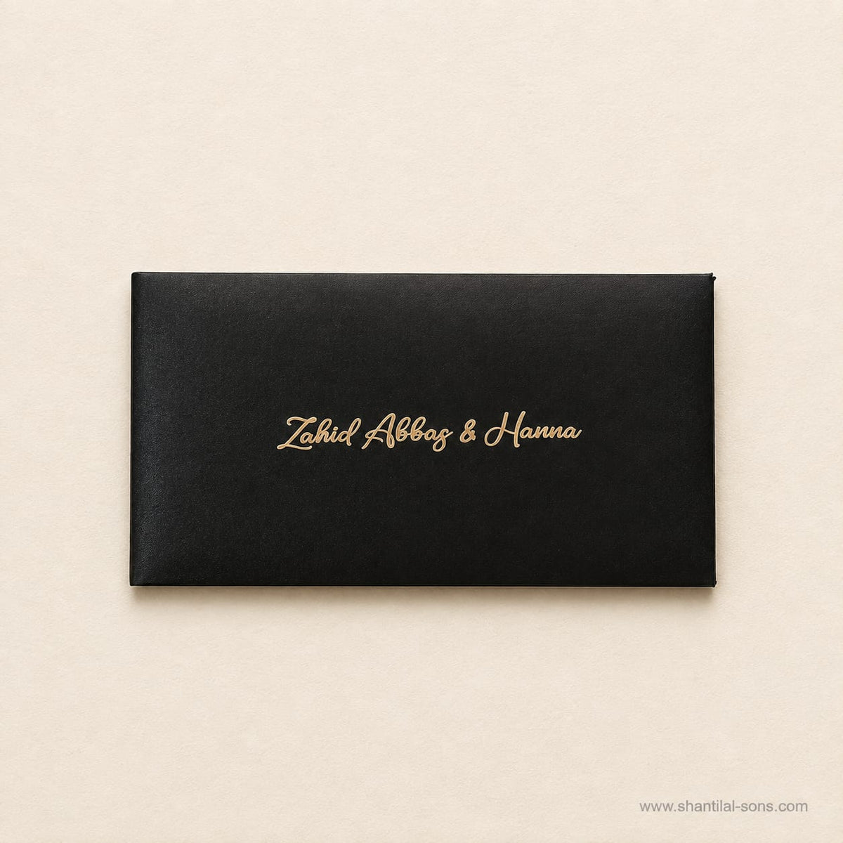Elegant Raw Silk Card with Metal Name Embellishment | SS - 8034