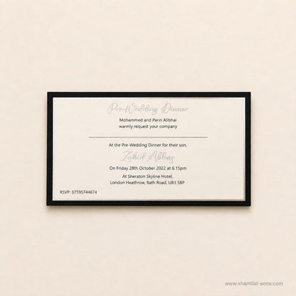 Elegant Raw Silk Card with Metal Name Embellishment | SS - 8034