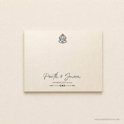 Elegant Wedding Card with Vellum Paper & Wax Seal | SS - 9007
